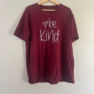Be Kind Short Sleeve T-Shirt - Red Casual Summer XXL